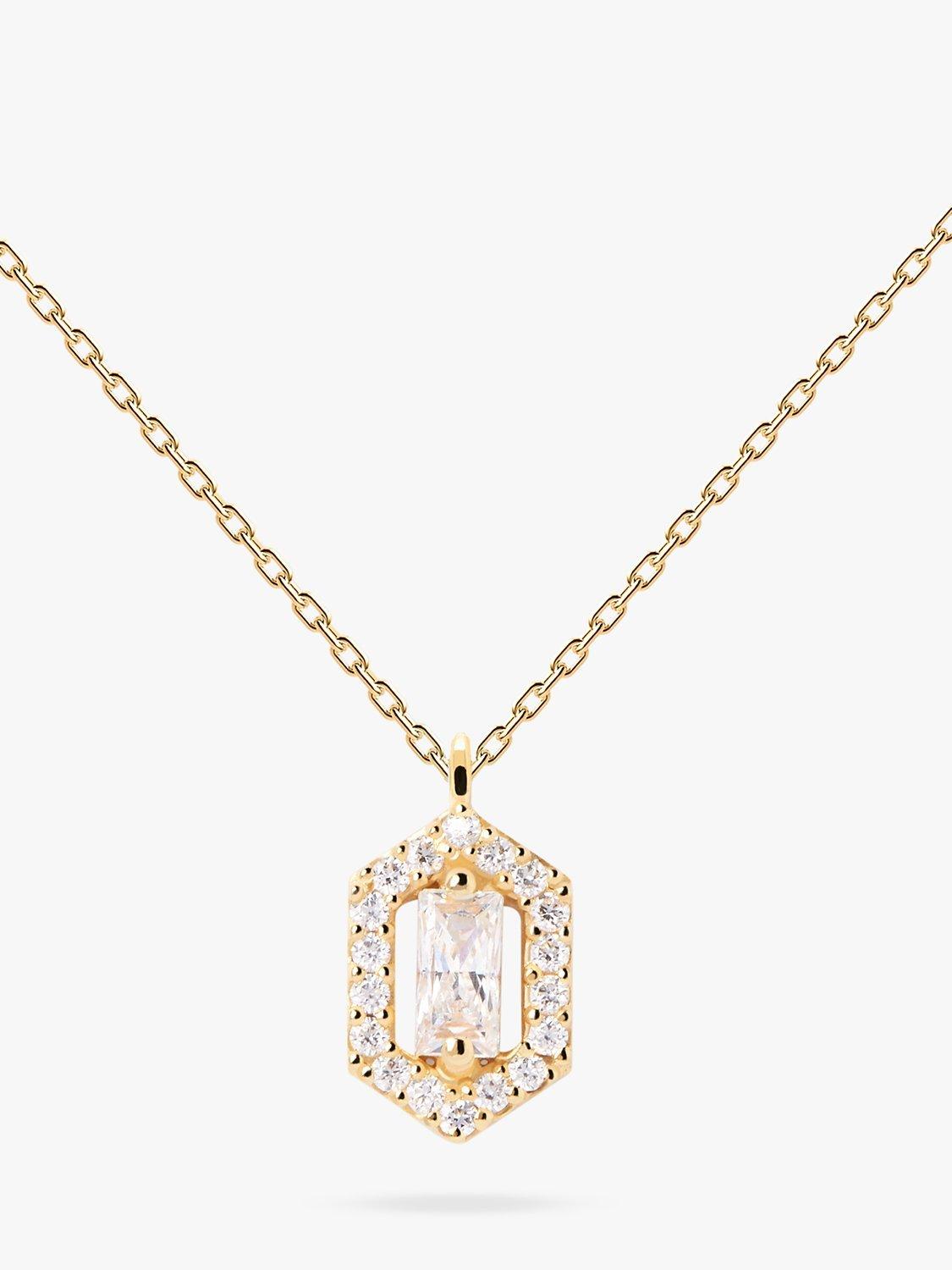 PDPAOLA Sentiment Zircon Pendant Necklace
