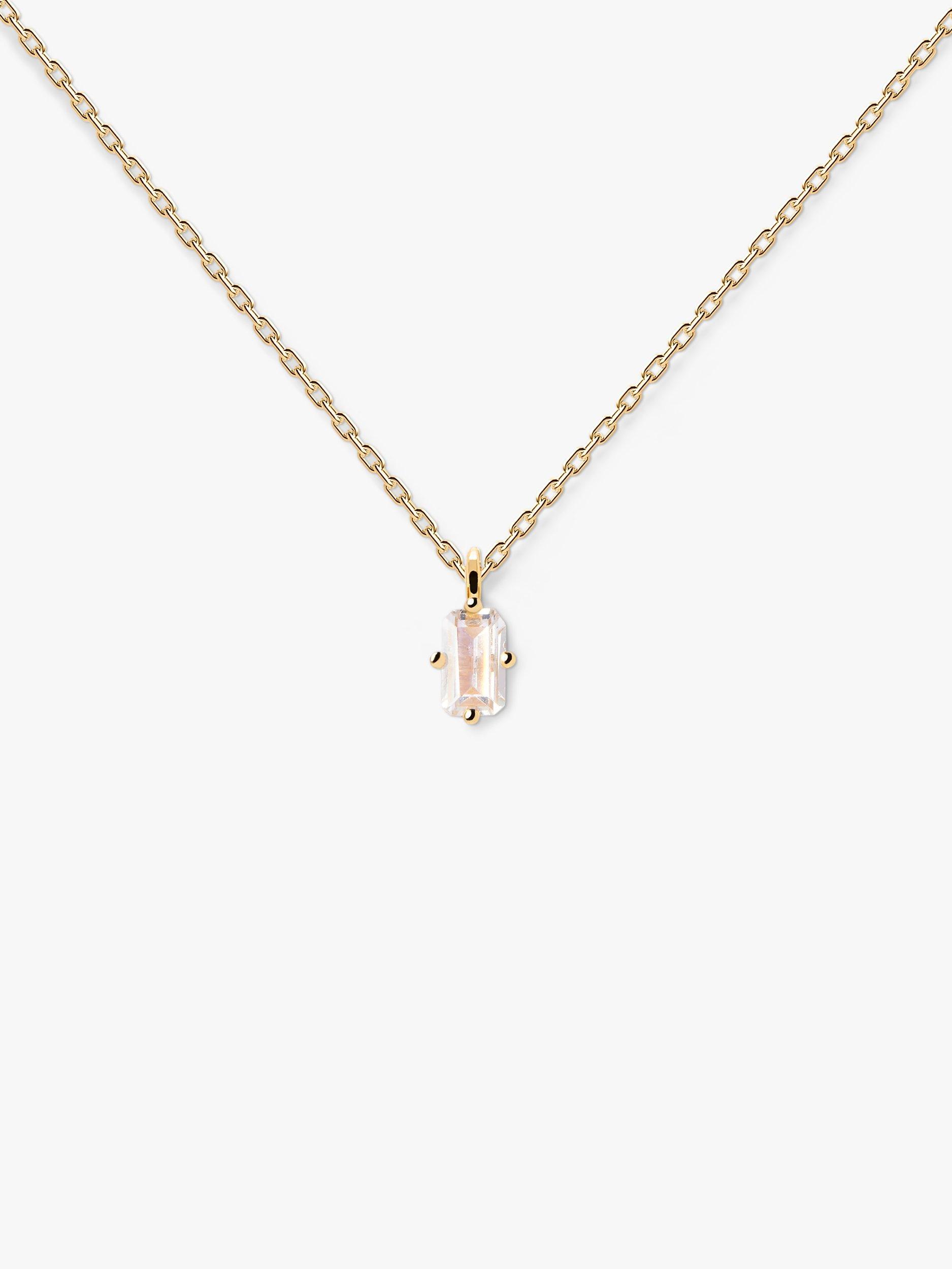 PDPAOLA Mia Cubic Zirconia Pendant Necklace, Gold