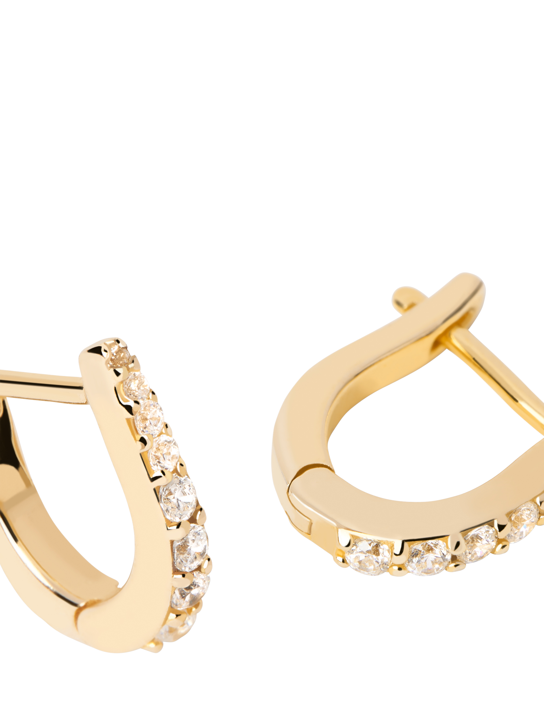 Product image 2 of 2, which shows PDPAOLA Stare Cubic Zirconia Hoop Earrings, Gold