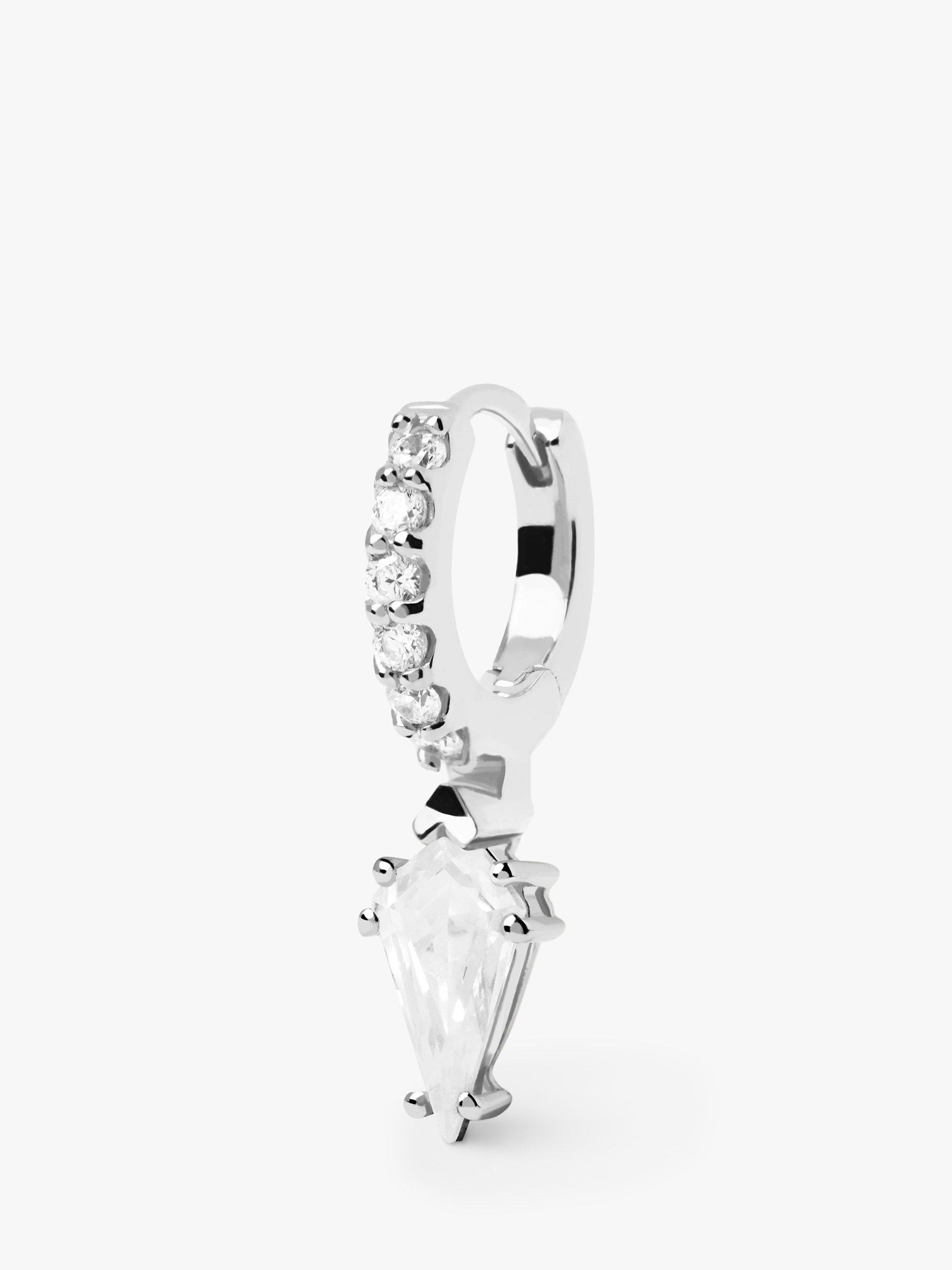 PDPAOLA Manila Single Hoop Earring, Silver