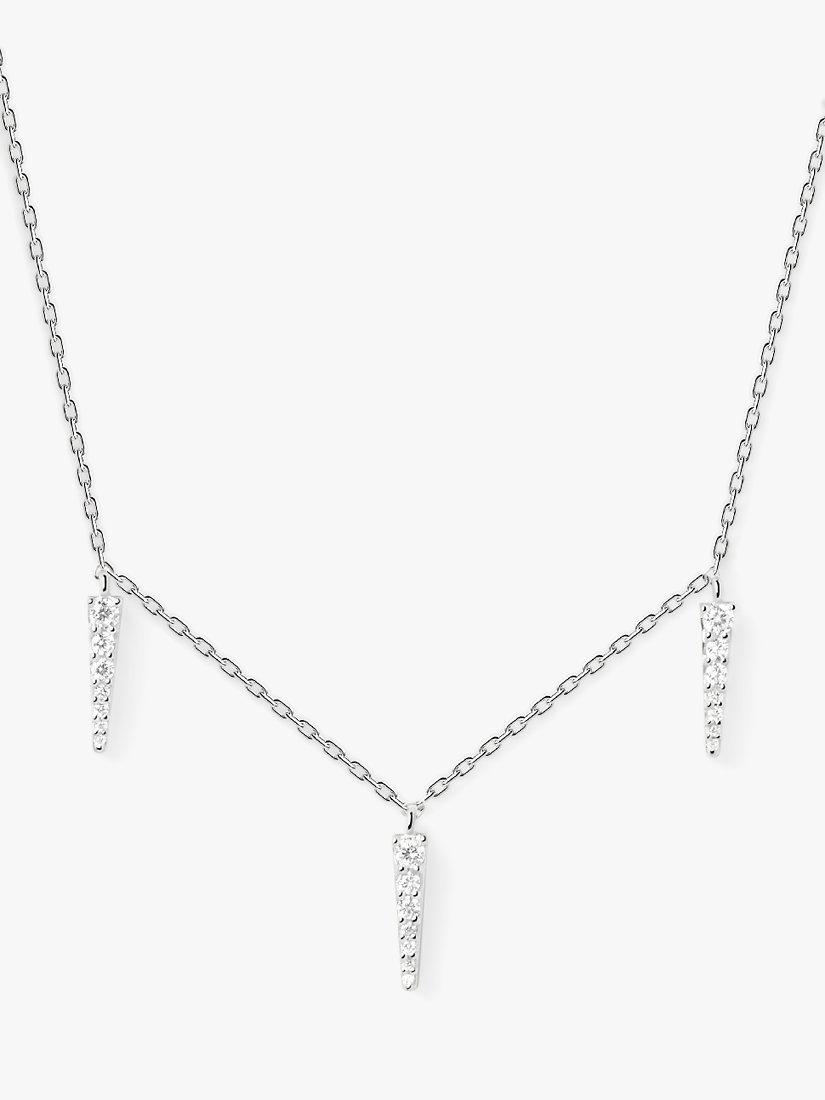 PDPAOLA Peak Supreme Cubic Zirconia Pendant Necklace, Silver