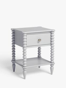 John Lewis Bobbin 1 Drawer Bedside Table, Grey