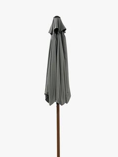 John Lewis Wood-Effect Wind-Up Parasol, 2.2m, Grey