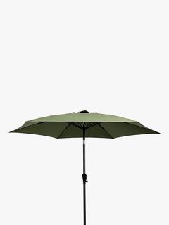 John Lewis Metal Pole Garden Parasol, 2.7m, Green