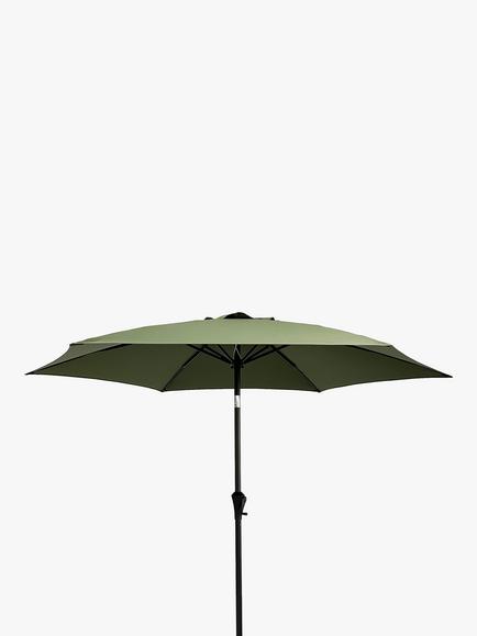 John Lewis Aluminium Wind-Up Parasol, 2.7m, Green