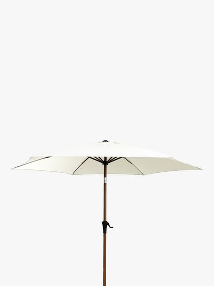 John Lewis Wood-Effect Wind-Up Parasol, 2.7m - view 2, Oyster
