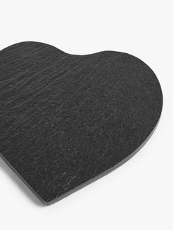 John Lewis Slate Heart Coasters, Set of 4, Black - view 2, Black