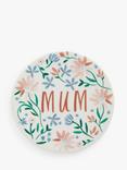 John Lewis 'Mum' Fine China Round Coaster, Multi