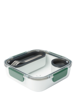 black+blum Leak-Proof Square Plastic Lunch Box Original, 1L, Olive