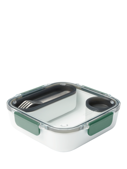 black+blum Leak-Proof Square Plastic Lunch Box Original, 1L, Olive