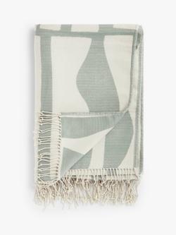 John Lewis Drift Throw, Nettle Blue