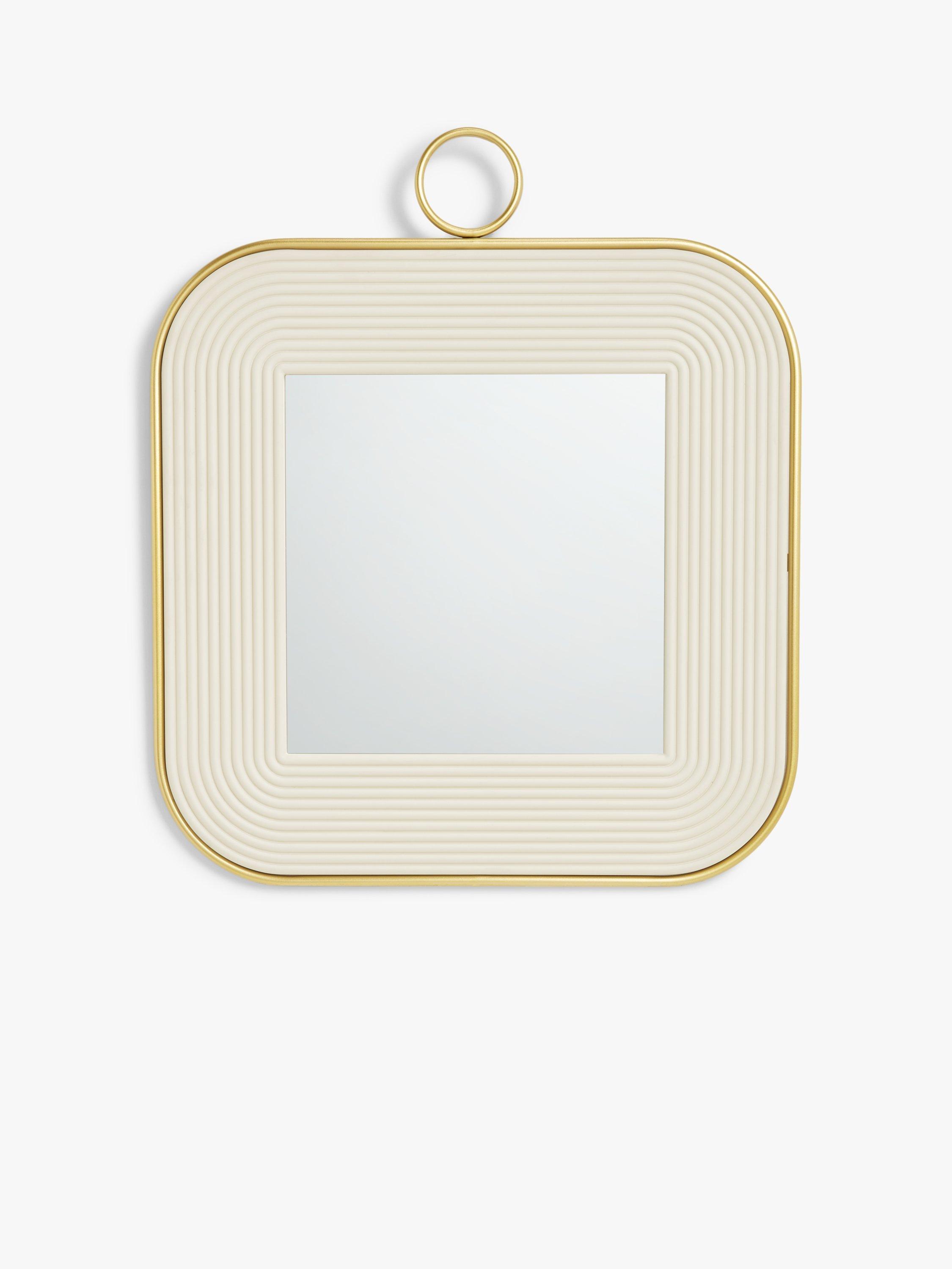 John Lewis + Swoon Roche Square Wall Mirror, 82 x 70cm, Cream