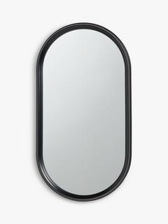 John Lewis Timeless Oval Wall Mirror, 75 x 40cm, Black