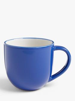John Lewis ANYDAY Two Tone Stoneware Mugs, Set of 4, 340ml, Cobalt Blue