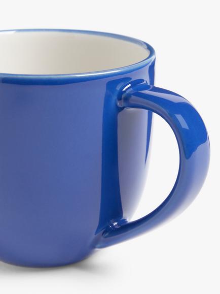 John Lewis ANYDAY Two Tone Stoneware Mugs, Set of 4, 340ml - view 2, Cobalt Blue