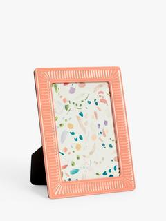 John Lewis Dolomite Textured Edge Photo Frame, Coral