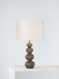 John Lewis Ribbed Ceramic Lamp Base, Grey
