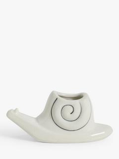 John Lewis Stoneware Snail Planter, White