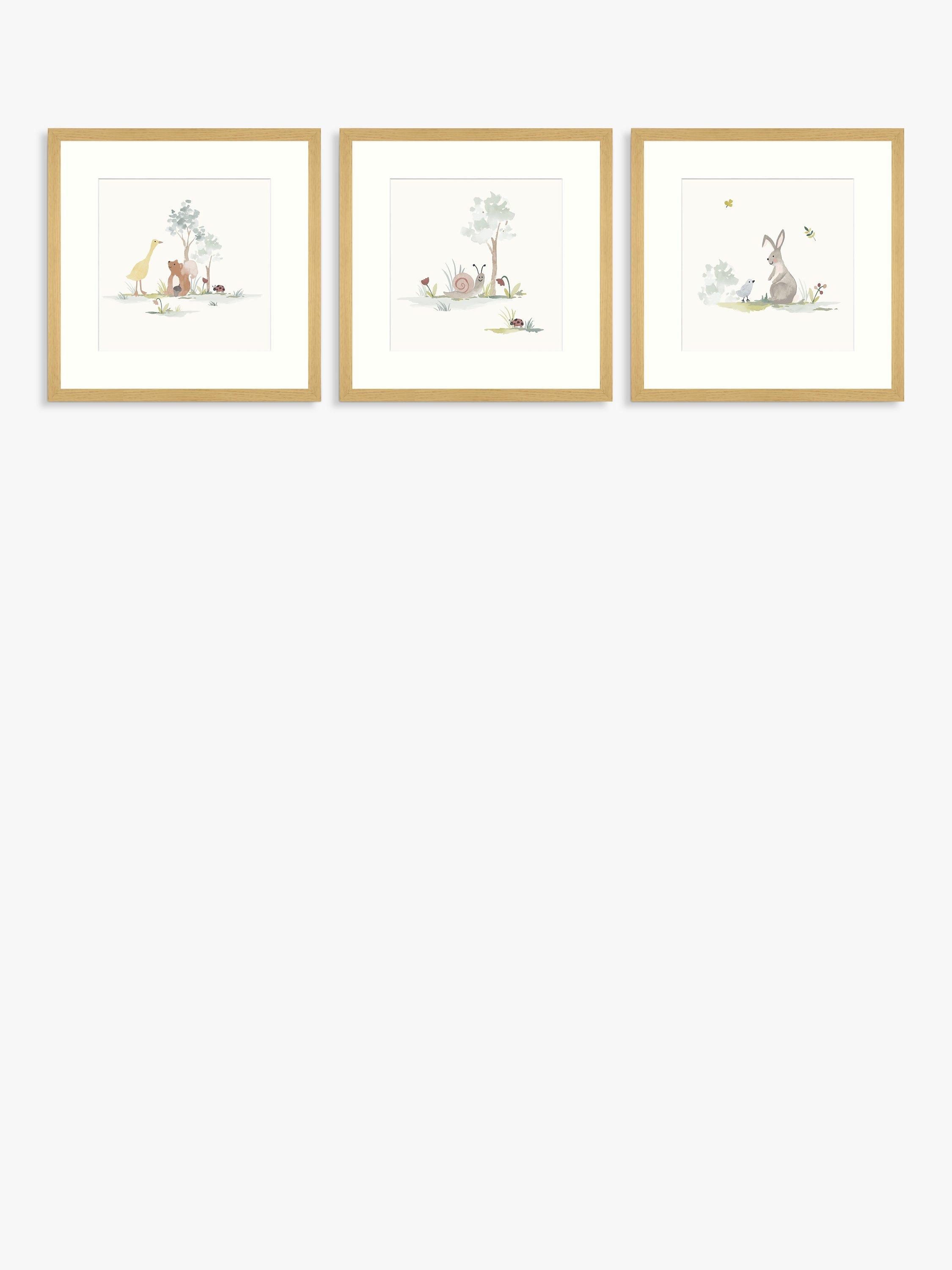 John Lewis Baby Little Animals Wall Art Gallery Set, Set of 3, 20 x 20cm
