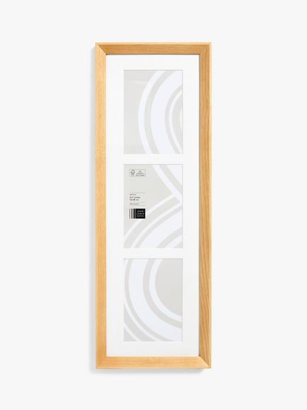 John Lewis Isla Multi-aperture Photo Frame & Mount, 3 Photo, 5 x 7" (13 x 18cm), FSC-Certified (Oak Wood), Natural