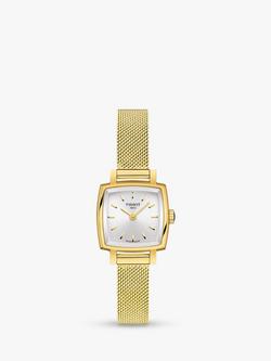 Tissot T0581093303100 Women's Lovely Square Bracelet Strap Watch, Gold/Silver, Gold/Silver