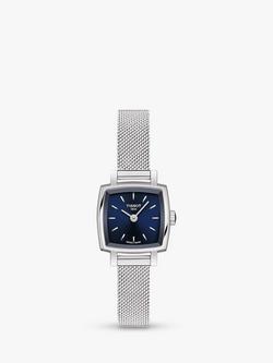 Tissot T0581091104100 Women's Lovely Square Bracelet Strap Watch, Silver/Blue, Silver/Blue