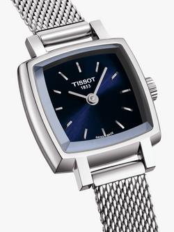 Tissot T0581091104100 Women's Lovely Square Bracelet Strap Watch, Silver/Blue - view 2, Silver/Blue
