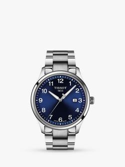 Tissot T1164101104700 Men's T-Sport XL Classic Bracelet Strap Watch, Silver/Blue, Silver/Blue