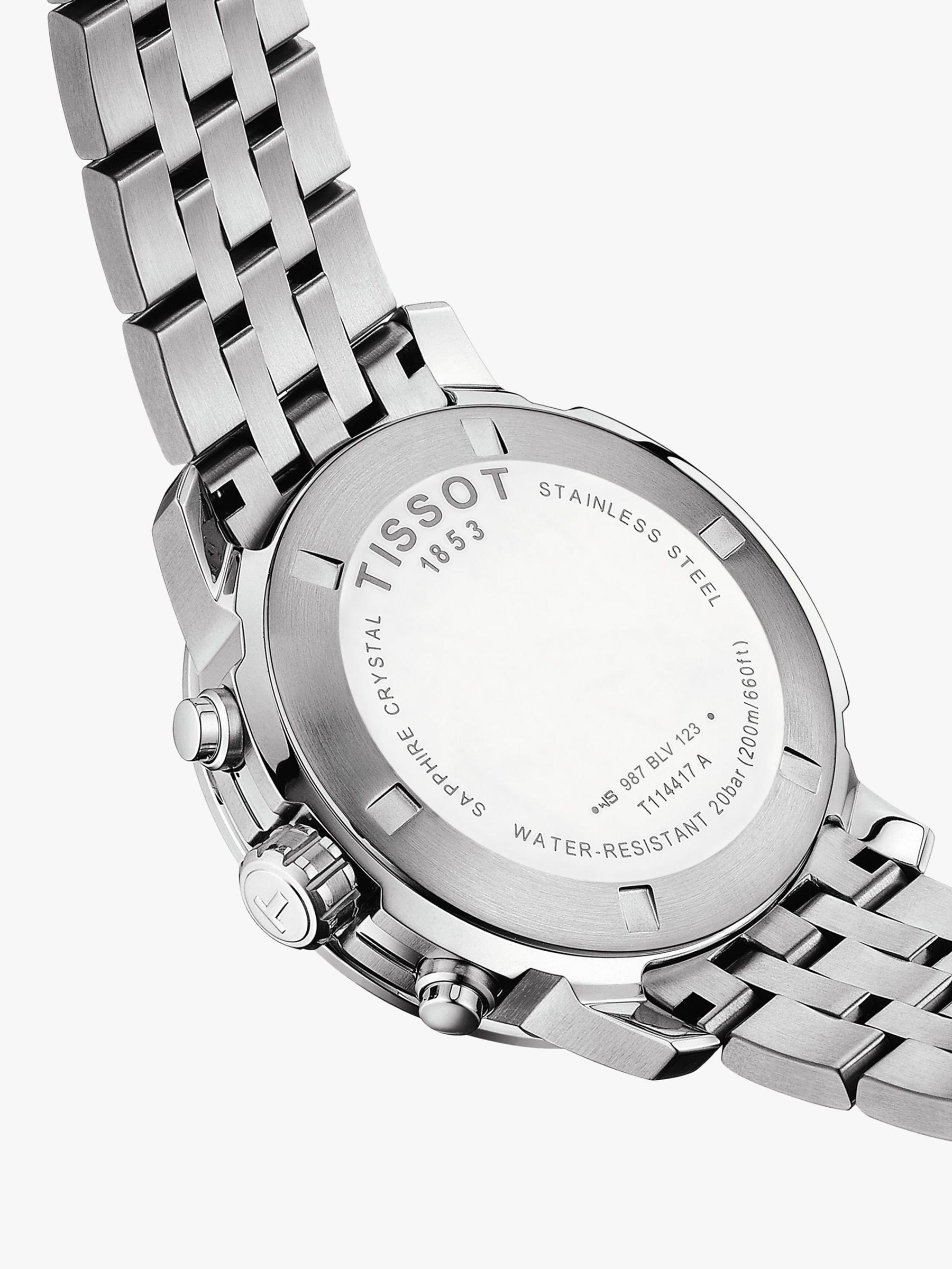 Tissot T1144171105700 Men s PRC 200 Chronograph Date Bracelet Strap Watch Silver Black