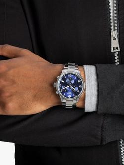 Tissot Men's Chrono XL Classic Chronograph Date Bracelet Strap Watch, Silver/Blue - view 2, Silver/Blue