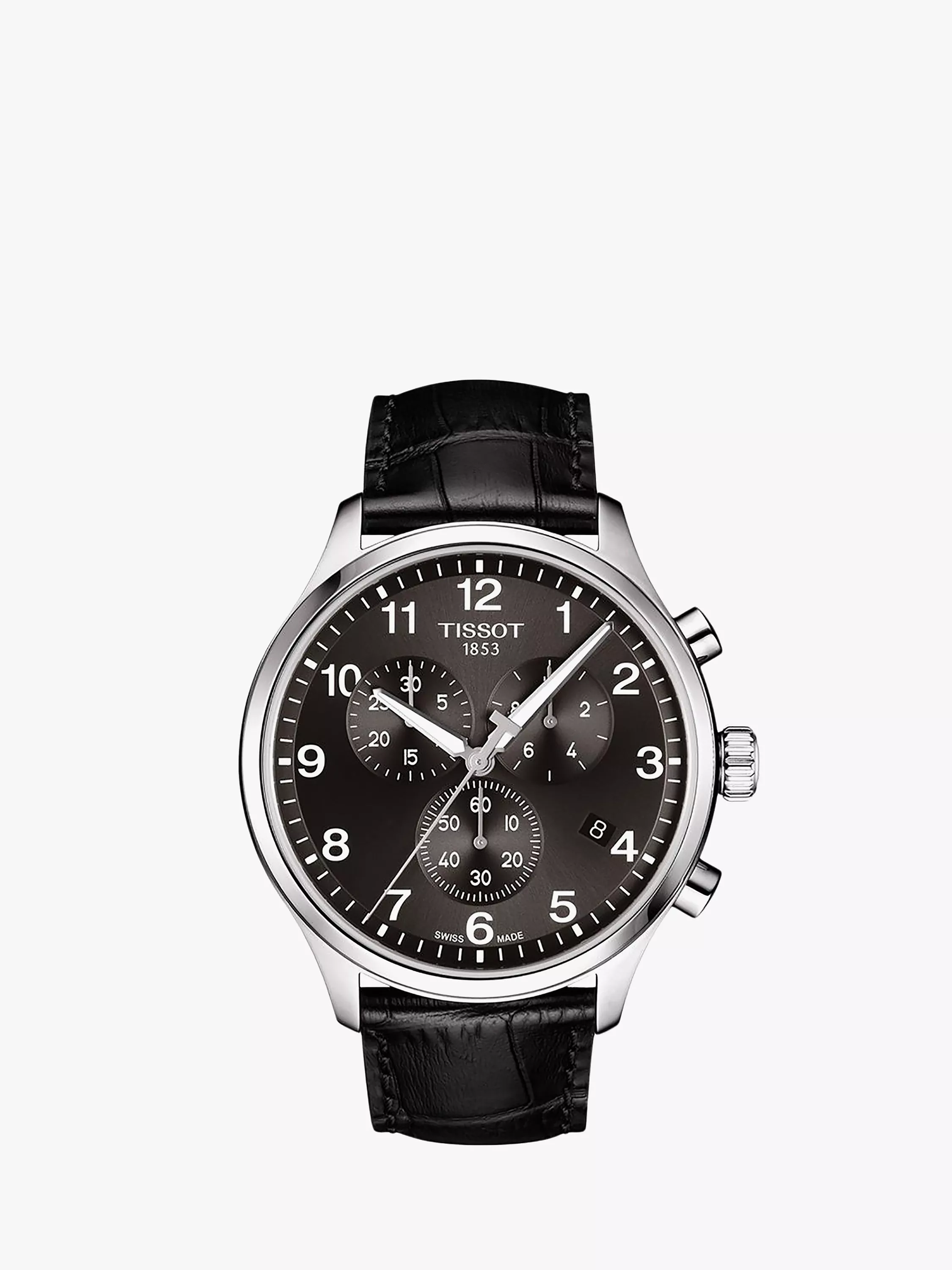 Tissot T1166171605700 Men s Classic Chronograph Date Leather Strap Watch Black