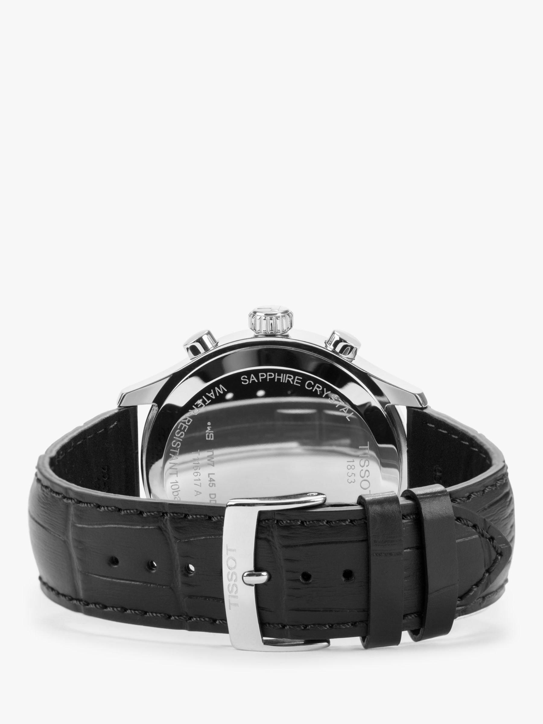 Product image 4 of 5, which shows Tissot T1166171605700 Men's Classic Chronograph Date Leather Strap Watch, Black
