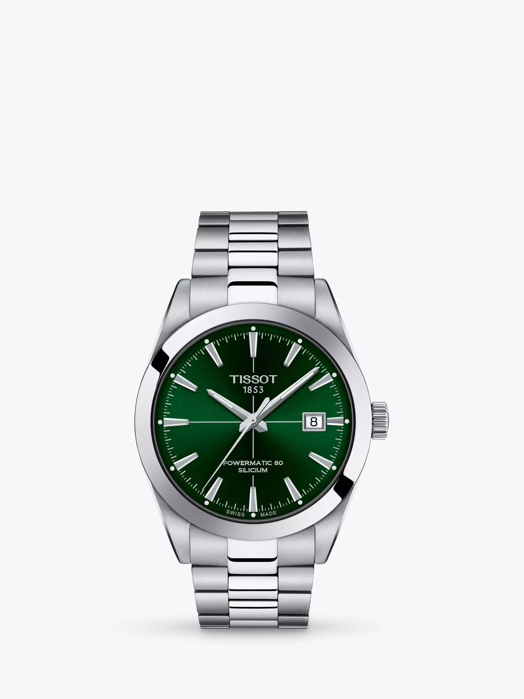 Tissot T1274071109101 Men s Gentleman Date Bracelet Strap Watch Silver Green