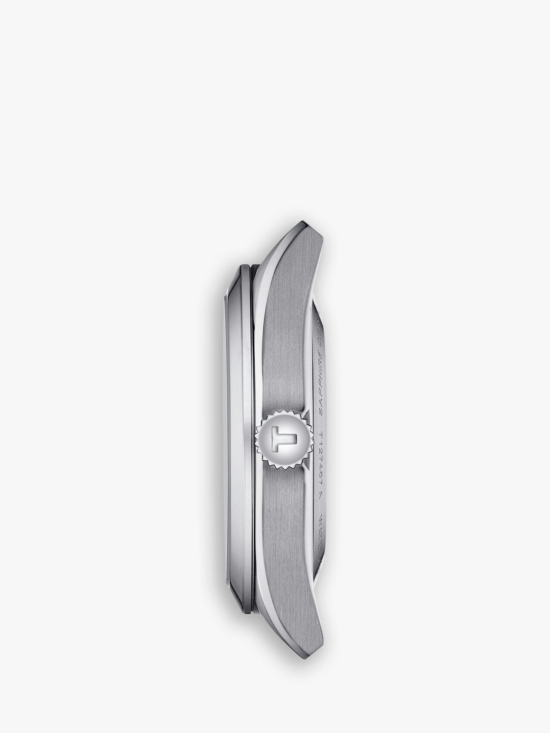 Product image 3 of 4, which shows Tissot T1274071109101 Men's Gentleman Date Bracelet Strap Watch, Silver/Green