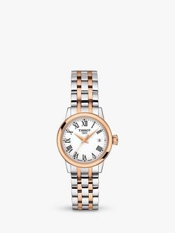 Tissot T1292102201300 Women's Classic Dream Date Two-Tone Bracelet Strap Watch, Silver/Rose Gold, Silver/Rose Gold