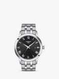 Tissot T1294101105300 Men's Classic Dream Date Bracelet Strap Watch, Silver/Black