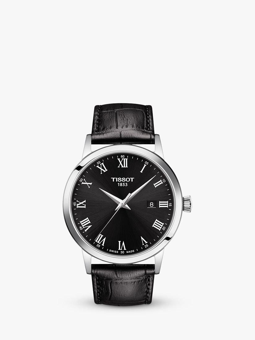 Product image 1 of 2, which shows Tissot T1294101605300 Men's Classic Dream Date Leather Strap Watch, Black