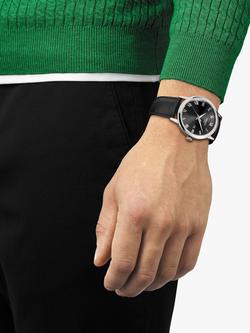 Tissot T1294101605300 Men's Classic Dream Date Leather Strap Watch, Black - view 2, Black