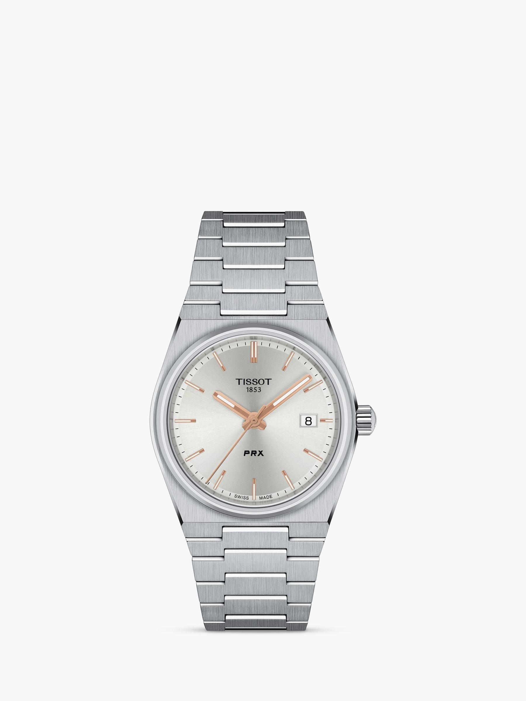 Tissot Unisex PRX Date Bracelet Strap Watch, Silver T1372101103100