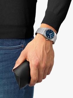 Tissot T1374071104100 Men's PRX Powermatic 80 Date Bracelet Strap Watch, Silver/Blue - view 2, Silver/Blue