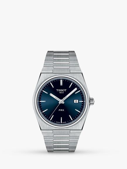 Tissot Men's PRX Date Bracelet Strap Watch, Silver/Navy T1374101104100