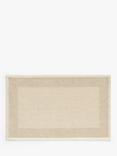 John Lewis Linen Blend Border Bath Mat, Natural