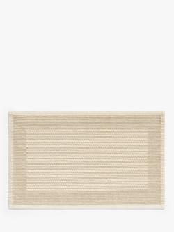John Lewis Linen Blend Border Bath Mat, Natural, Natural