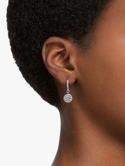 Swarovski Constella Round Crystal Hoop Earrings, Silver, Silver