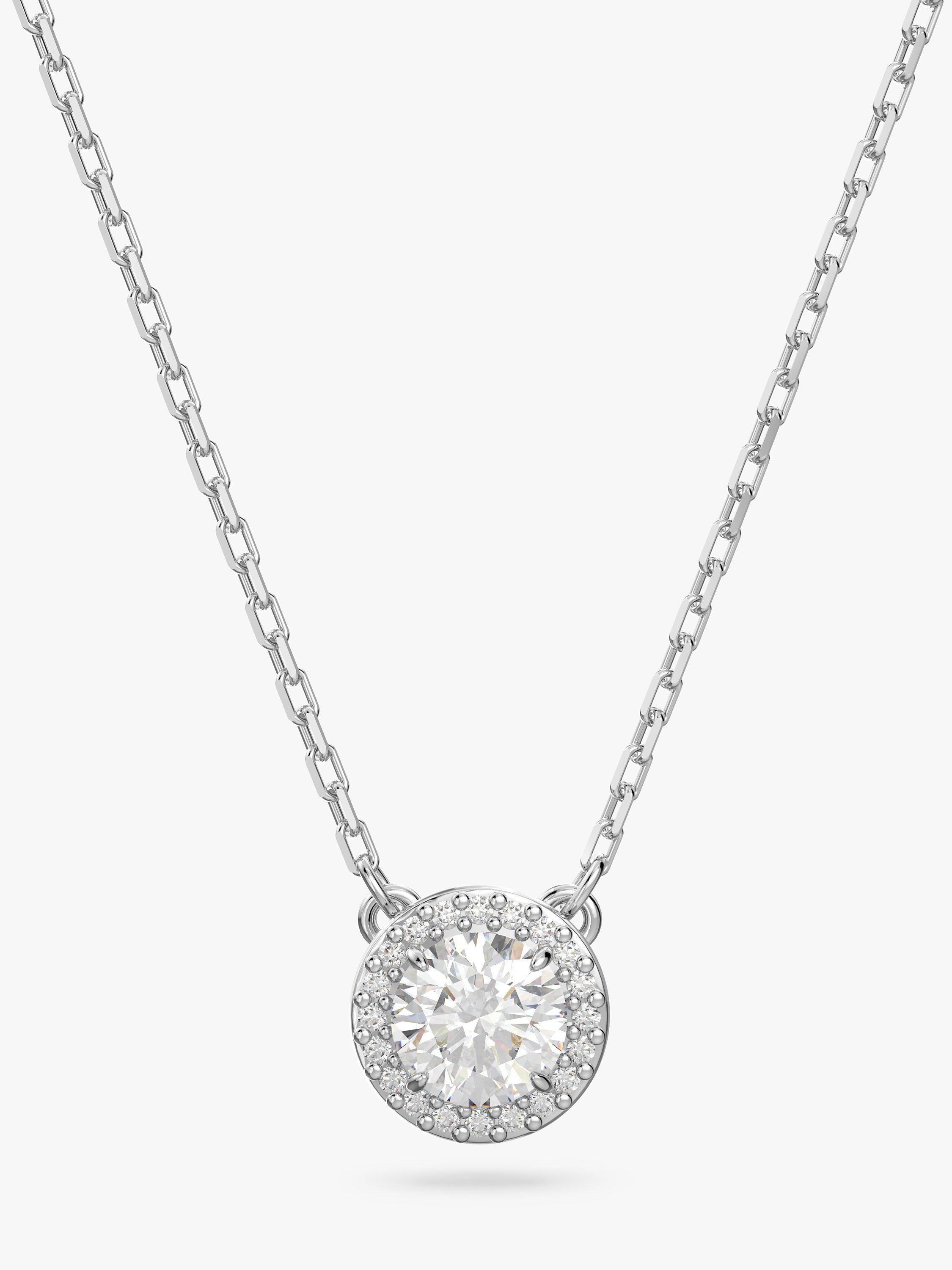 Product image 1 of 4, which shows Swarovski Constella Crystal Pendant Necklace, Silver