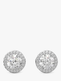 Swarovski Contsella Round Crystal Stud Earrings, Silver, White