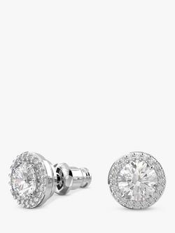 Swarovski Contsella Round Crystal Stud Earrings, Silver - view 2, White