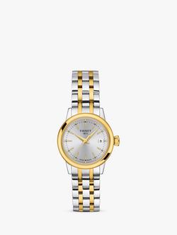 Tissot T1292102203100 Women's Classic Dream Date Two-Tone Bracelet Strap Watch, Silver/Gold, Silver/Gold