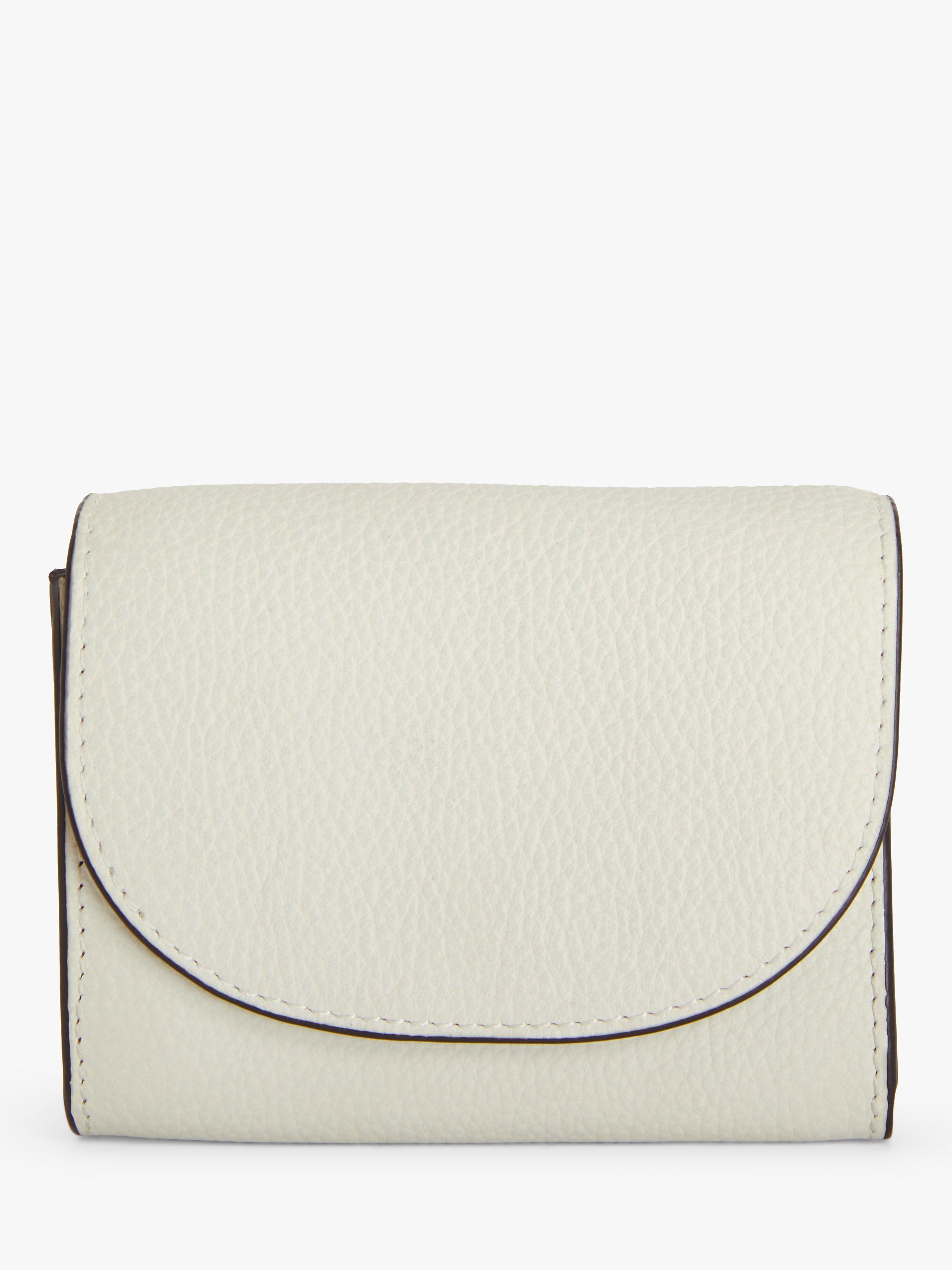 John Lewis Leather Medium Purse, Bone
