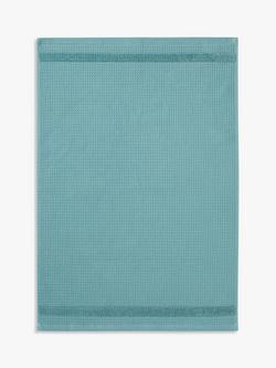 John Lewis Terry Cotton Waffle Tea Towel, Soft Teal